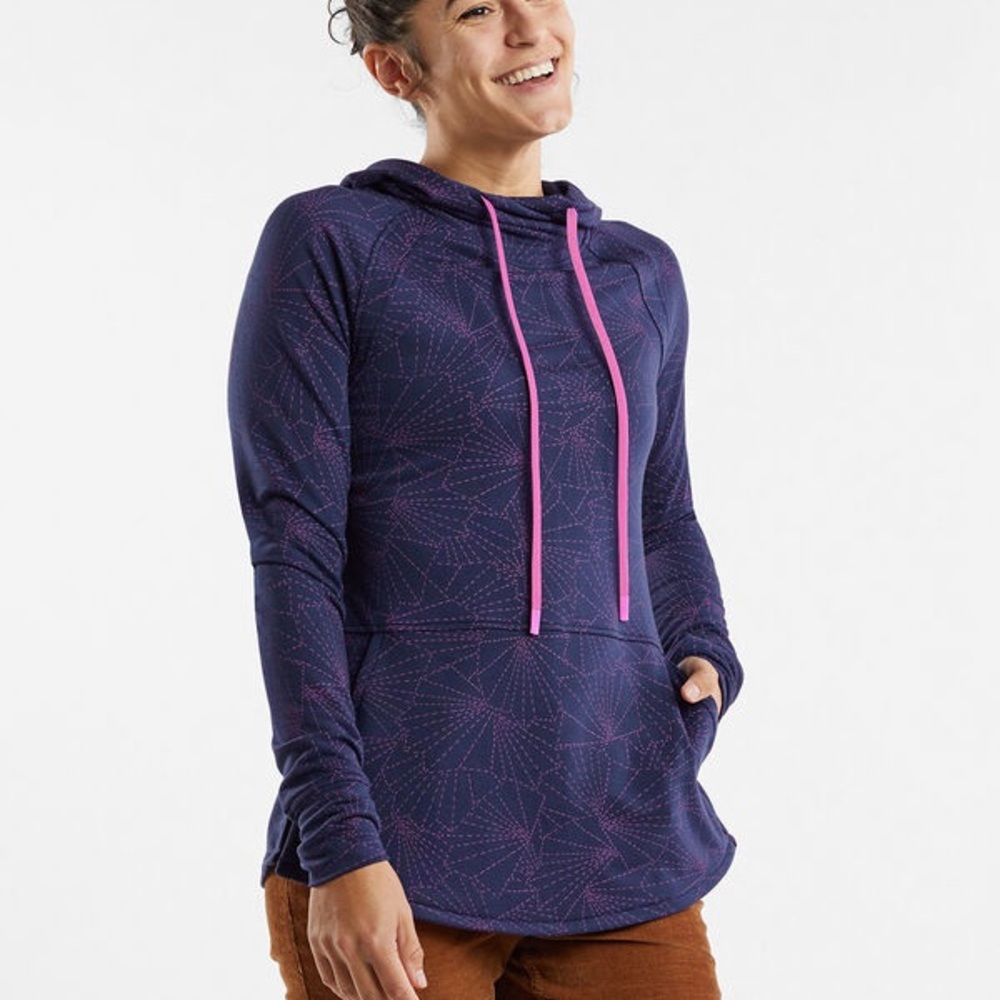 Title Nine Blue Manresa Sashiko Hoodie - Size Medium